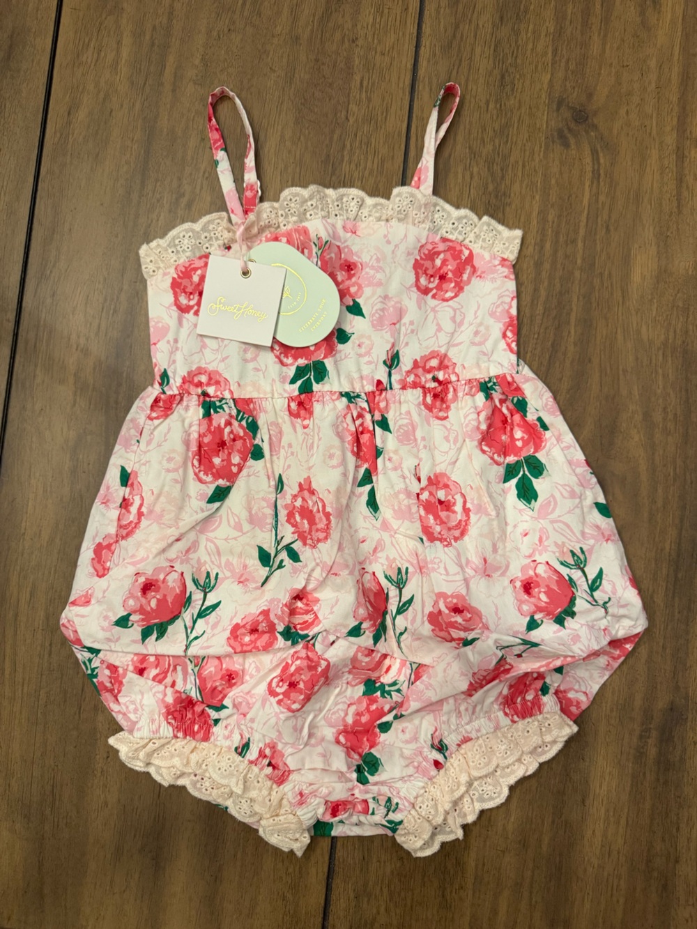 SweetHoney Pink & Green Floral Bubble